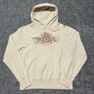 Roxy Vintage Y2K Skater Griffin Graphic Hoodie Cream Brown Size Large